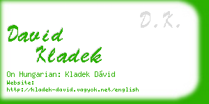 david kladek business card